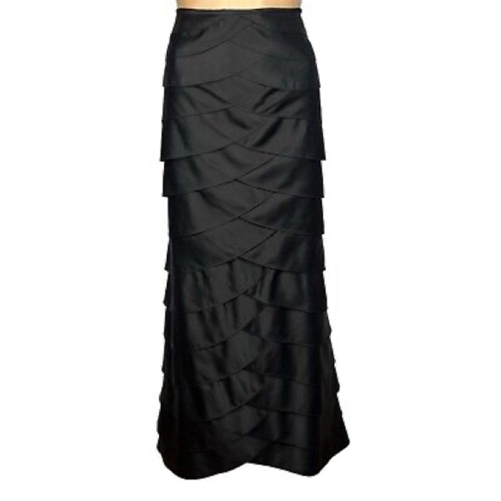Evening Adrianna Papell 8 Long Satin Tiered Skirt